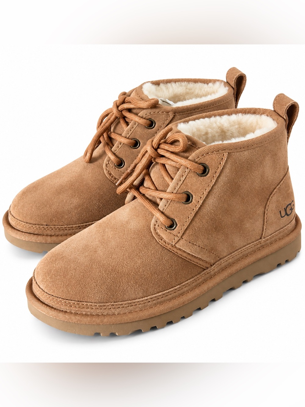 UGG‎ Chestnut Suede Lace-Up Neumel Shearling Ankle Boot size 6